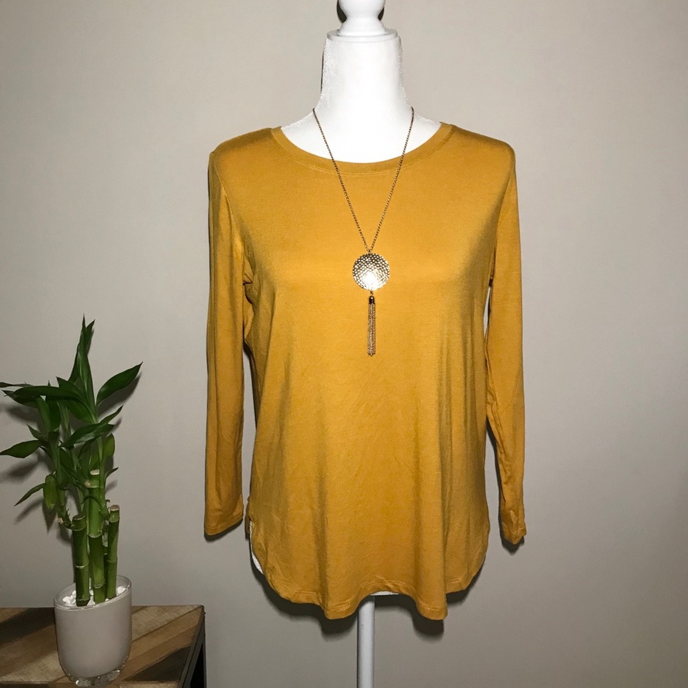 Old Navy Mustard Long Sleeve Blouse